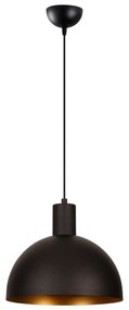 Candeeiro de Teto Sivani – Preto e Dourado – 30 cm de Diâmetro