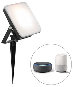 Projetores inteligentes pretos 14,5 cm incl. LED IP65 com estaca para o chão - Ruud Moderno