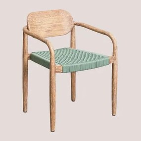 Cadeira de jantar com braços em madeira Naele Verde Água-marinha - Sklum
