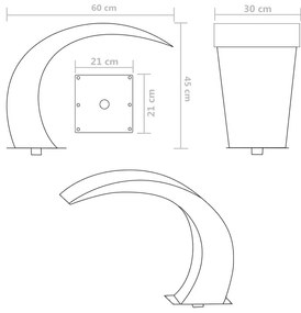 Fonte para piscina jardim aço inoxidável 45x30x60 cm