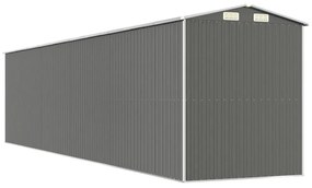 Abrigo de jardim 192x855x223 cm aço galvanizado cinzento-claro