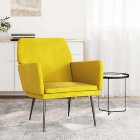 vidaXL Cadeira c/ apoio de braços 62x79x79 cm veludo amarelo