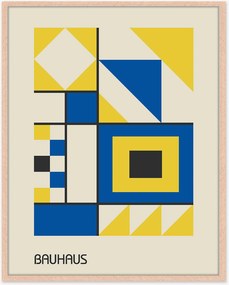 Impressão digital emoldurada Yellow & Blue Bauhaus
