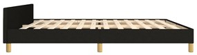 Estrutura de cama sem colchão 200x200 cm tecido preto