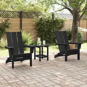 Cadeiras Adirondack Dobráveis vidaXL 2 pcs Preto 74.5x80.5x90 cm HDPE