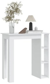 Mesa de Bar Turpe com 3 Prateleiras de 102 cm - Branco - Design Modern