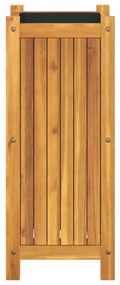 Vaso/floreira de jardim com forro 31x31x75 cm acácia maciça