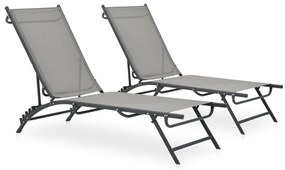 vidaXL Espreguiçadeiras 2 pcs textilene e aço