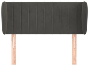 Cabeceira de cama c/ abas veludo 93x23x78/88 cm cinzento-escuro