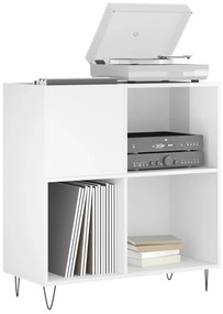 Armário p/ discos 84,5x38x89 cm deriv. madeira branco brilhante