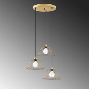Candeeiro de Teto Boey – Dourado Brilhante – 62 x 62 x 121 cm