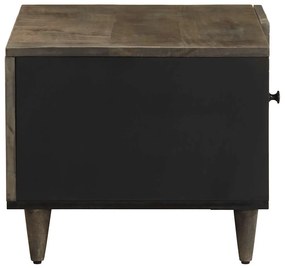 Mesa centro cinzento claro 80x50x40 cm madeira mangueira maciça