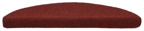 Tapetes de escada adesivos 30 pcs 56x17x3 cm vermelho