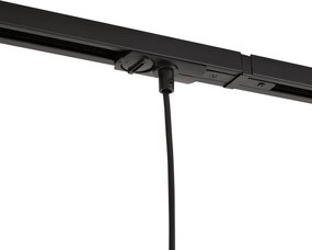 Sistema de iluminação de trilho moderno com 3 candeeiros suspensos preto com bege 1-fase - Iconic Holt