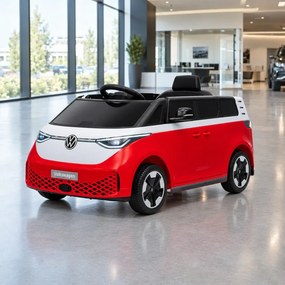 Carro elétrico para Crianças 12V Volkswagen ID BUZZ, Rodas Espuma EVA, assento couro ecológico Vermelha