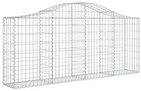 Cestos gabião arqueados 2 pcs 200x30x80/100cm ferro galvanizado