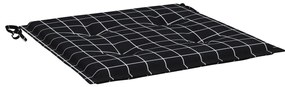 Almofadões p/ cadeira 4pcs 50x50x3cm tecido xadrez preto