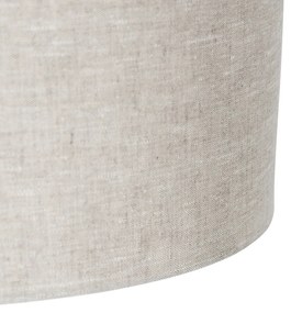 Candeeiro de teto rústico preto com cúpula bege 50 cm - Combi 1 Moderno