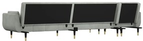 Sofá-cama em forma de L 275x140x70 cm veludo cinzento