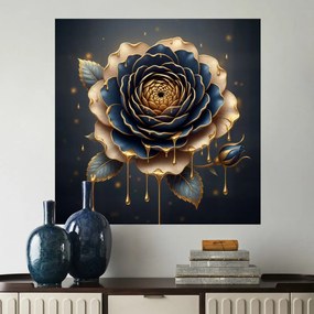 Rosa em aura dourada – Autocolante de parede