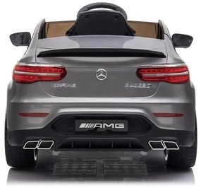 Mercedes Benz GLC63 S Carro elétrico para crianças 12v, módulo de música, assento de couro, pneus de borracha EVA Cinzento