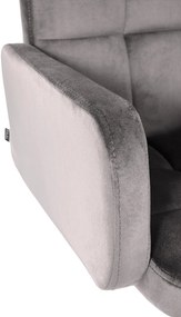 Banco de bar Los Angeles em veludo com estrutura branca 93-113 x 60 x 56 cm Cinzento