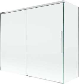Mexen Rox resguardo de banho deslizante de 2 painéis 180 + 80 x 150 cm, transparente, cromado - 8C9-180-080-01-00