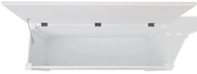Banco de arrumação, estilo barroco, MDF branco
