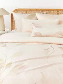 Capa de edredão em cetim de algodão com padrão floral Marino