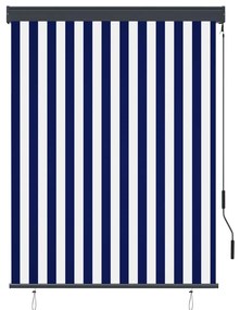 Estore de rolo para exterior 120x250 cm azul e branco