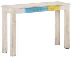 vidaXL Mesa consola 115x35x77 cm madeira de mangueira áspera branco
