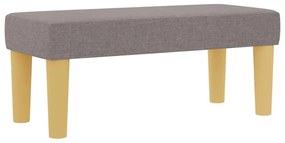 Cama Box Spring com Colchão &amp; Banco Taupe 80x200 cm Tecido