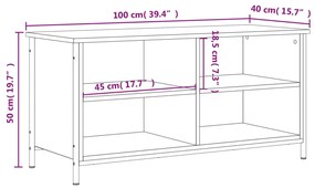 Móvel de TV 100x40x50 cm derivados de madeira carvalho fumado