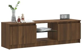 Móvel de TV com luzes LED 120x30x35,5 cm carvalho castanho