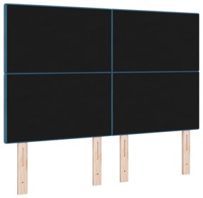 Cabeceira vidaXL com Botões Estofados Azul Escuro 140 cm Veludo
