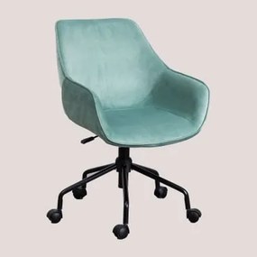 Cadeira De Secretária Em Veludo Lucy Verde Abeto - Sklum