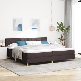 vidaXL Cama Box Spring com Colchão Castanha 200x200 cm Tecido