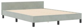 Cama vidaXL Cinza Claro 160x200 cm Veludo