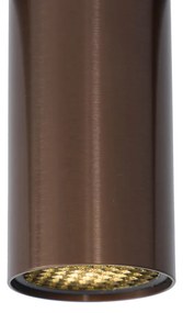 Foco moderno bronze escuro para sistema de calhas monofásico GU10 35mm - Slimline Nubee Honey Moderno