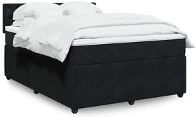 vidaXL Cama com molas/colchão 140x190 cm veludo preto