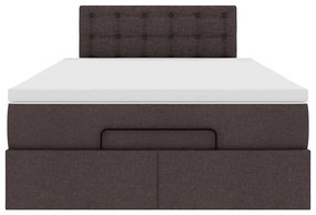 Estrutura de cama otomana com colchão 120x190cm castanho escuro