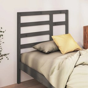 Cabeceira de cama 106x4x104 cm pinho maciço cinzento