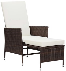 2 pcs conjunto lounge jardim c/ almofadões vime PE castanho