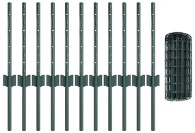 Conjunto de Cerca Euro Conjunto de 2 Verde Metal Grande Durável