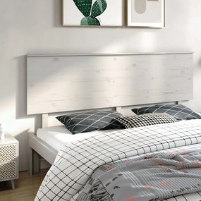 vidaXL Cabeceira de cama 204x6x82,5 cm pinho maciço branco