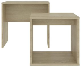 Conjunto mesas centro 48x30x45 cm contraplacado carvalho sonoma