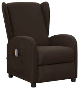 342318 vidaXL Poltrona de massagens tecido castanho-escuro