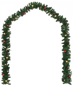 Grinalda de Natal com enfeites 4 pcs 270 cm PVC verde