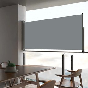 vidaXL Toldo lateral retrátil para pátio 60x300 cm cinzento