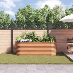 Cama Elevada de Jardim Castanha - Aparência de Madeira 240x80x81 cm de